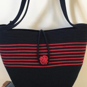 Durable Jute-Cotton Bags For Outdoor Adventures In Red-Black