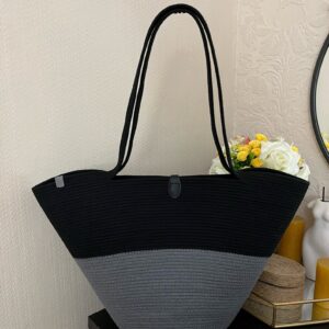 Natural Charm: Women'S Cotton & Jute Collection Blk-Gry