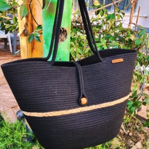 Elegant Noir Handwoven Bag