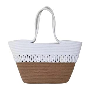 Beige Eco & Friendly Jute Women'S Tote Shoulder