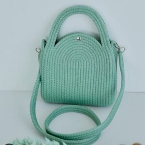 Mint Breeze Woven Crossbody Bag For Women