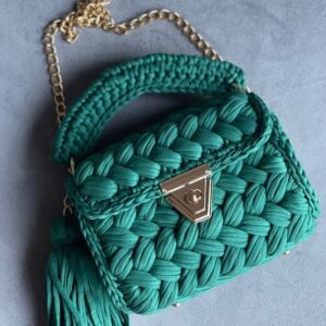 Hand Knitted Swivel Clasps Snap Hook Crochet Bag