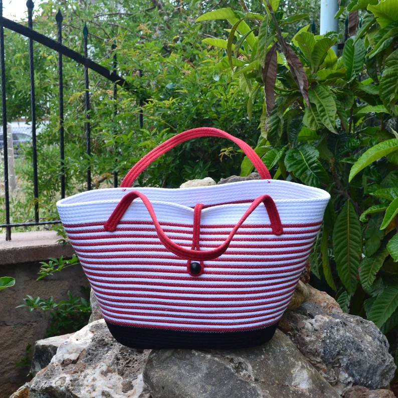 Enviro Totes By Fashionable Jute-Cotton Bags In White - Image 4