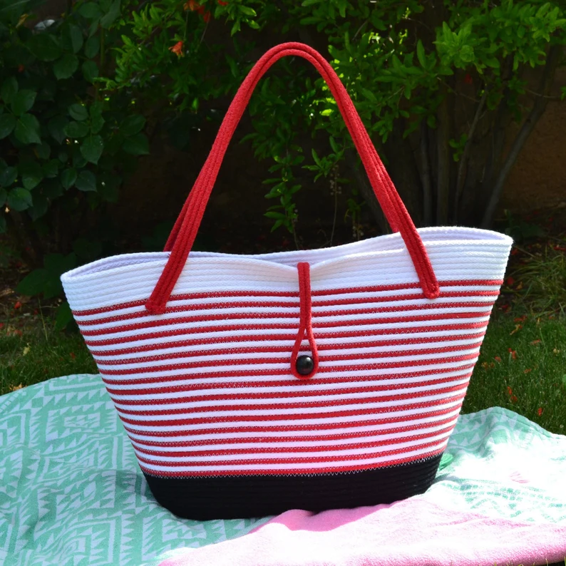 Enviro Totes By Fashionable Jute-Cotton Bags In White - Image 7