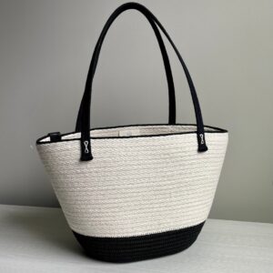 Earthly Tote - Jute In White & Black