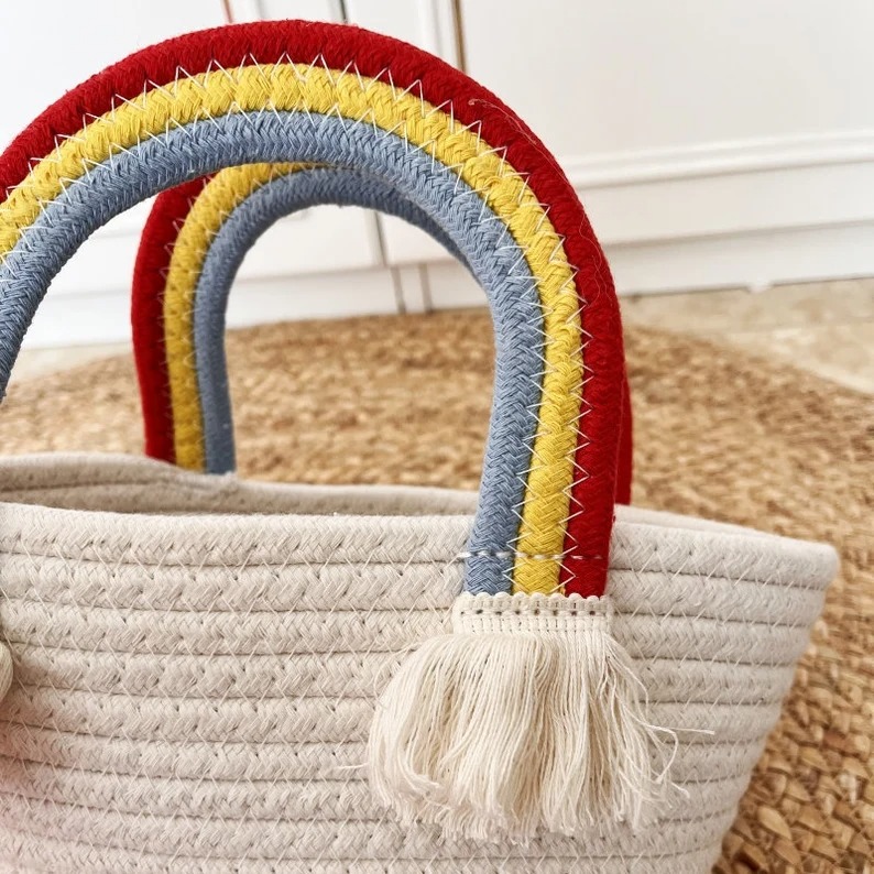 Sustainable Satchels Jute-Cotton Women Bags Edition In White-Multi-Handle - Image 2