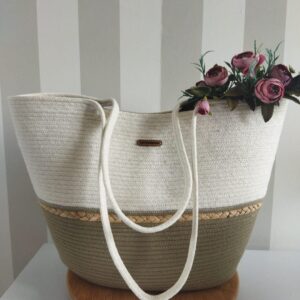 Organic Jute-Cotton Bag Range In White-Beige