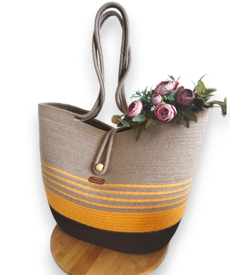 Nature’S Carry Tote Series - Yellow & Beige