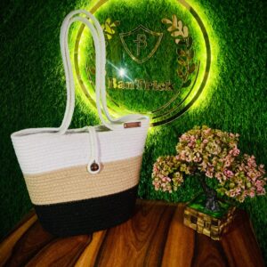Green Carryalls Ensemble Tote - Jute-Cotton Blend