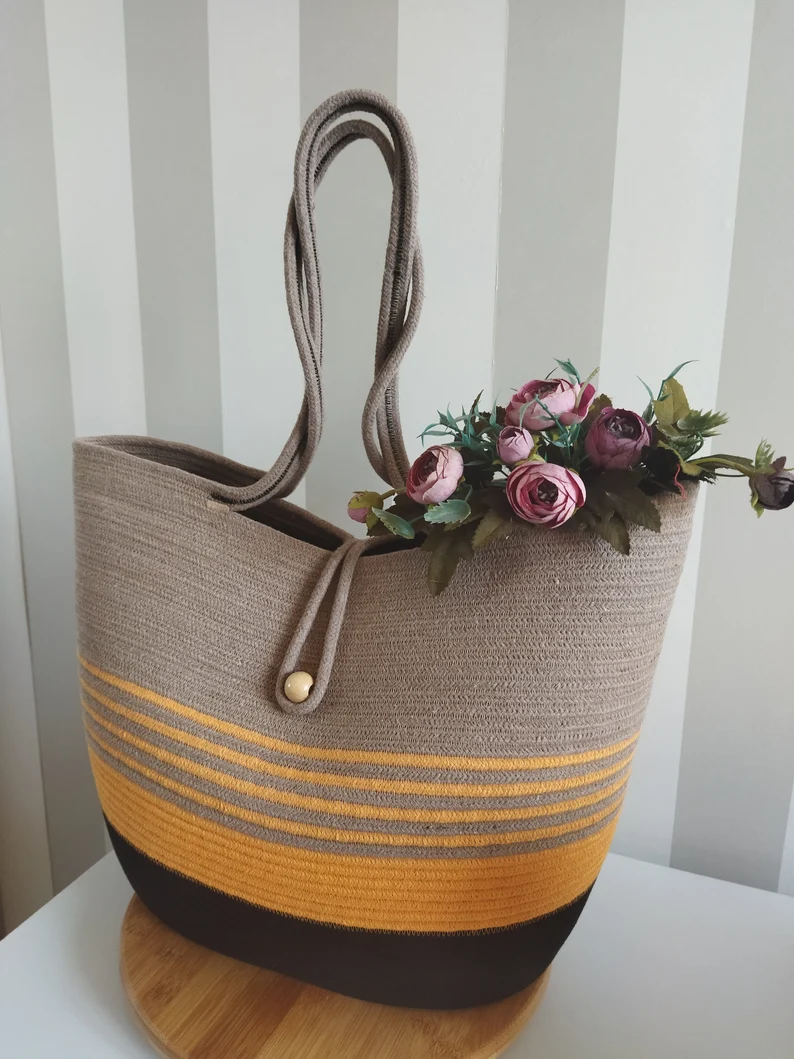 Nature’S Carry Tote Series - Yellow & Beige - Image 2