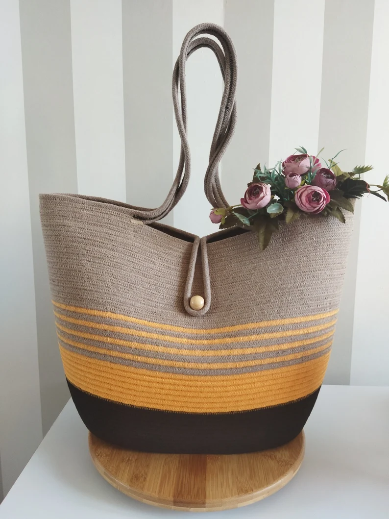 Nature’S Carry Tote Series - Yellow & Beige - Image 3