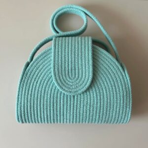 Cotton Rope/ Jute /Small Dry grass/Natural Cane/Chic Dry Grass Bag/Cotton Rope Crossbody Bags Quilted Sling Bag For Women Cross Body Purses Small Shoulder Handbag Sling Bag Wit Adjustable Wide Strap Light Green Handbag