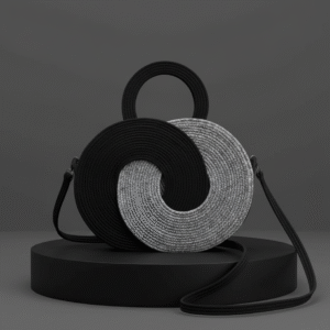 Midnight Grey Spiral Handmade Sling Bag