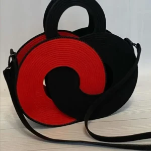 Crimson Eclipse Spiral Handmade Sling Bag